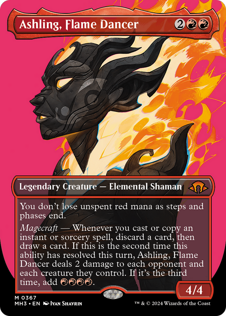 Ashling, Flame Dancer (Borderless) [Modern Horizons 3] | Nerdhalla Games