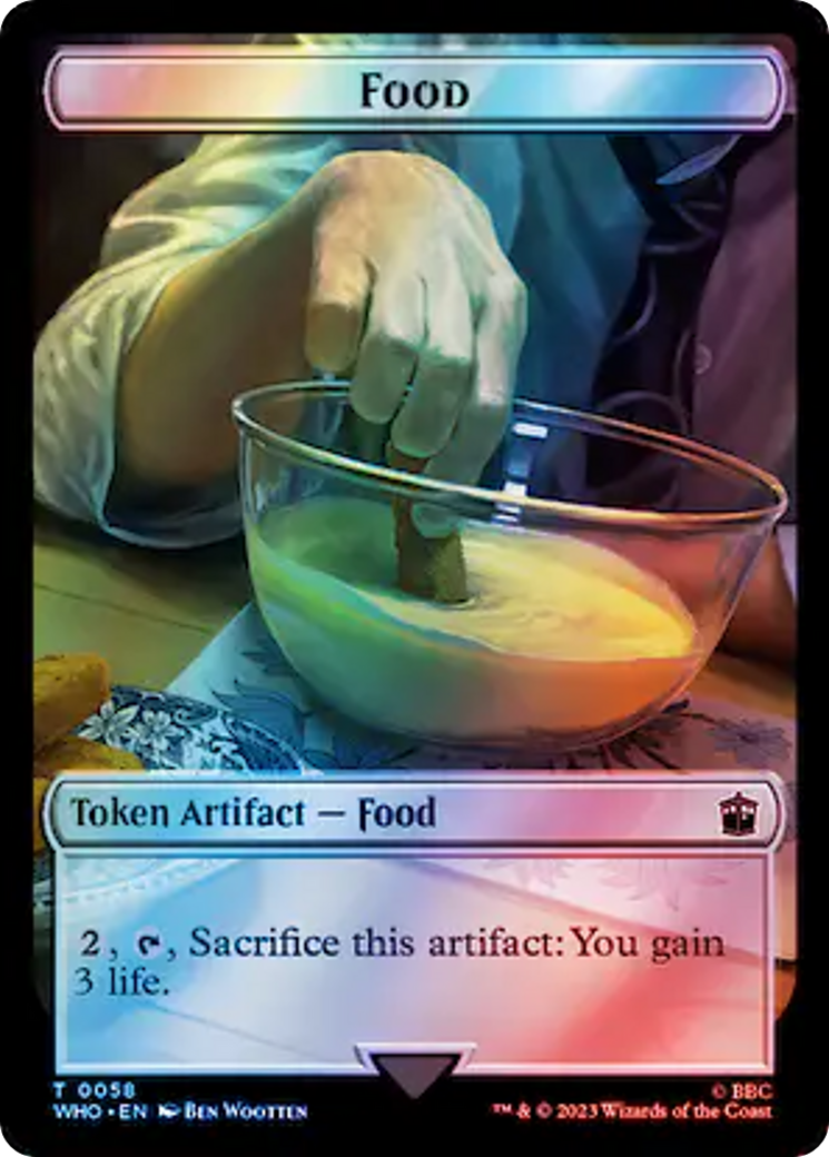 Alien Rhino // Food (0058) Double-Sided Token (Surge Foil) [Doctor Who Tokens] | Nerdhalla Games