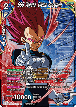 SSG Vegeta, Divine Restraint (Unison Warrior Series Boost Tournament Pack Vol. 7 - Winner) (P-376) [Tournament Promotion Cards] | Nerdhalla Games