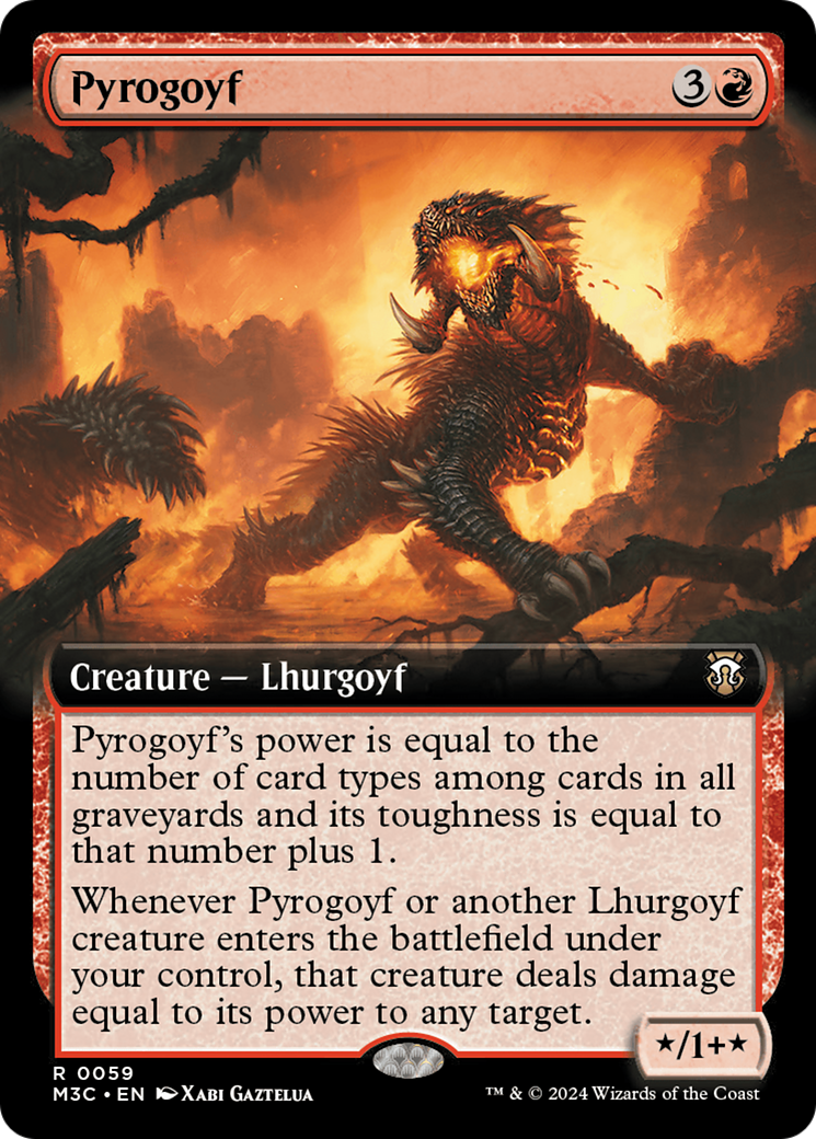 Pyrogoyf (Extended Art) (Ripple Foil) [Modern Horizons 3 Commander] | Nerdhalla Games