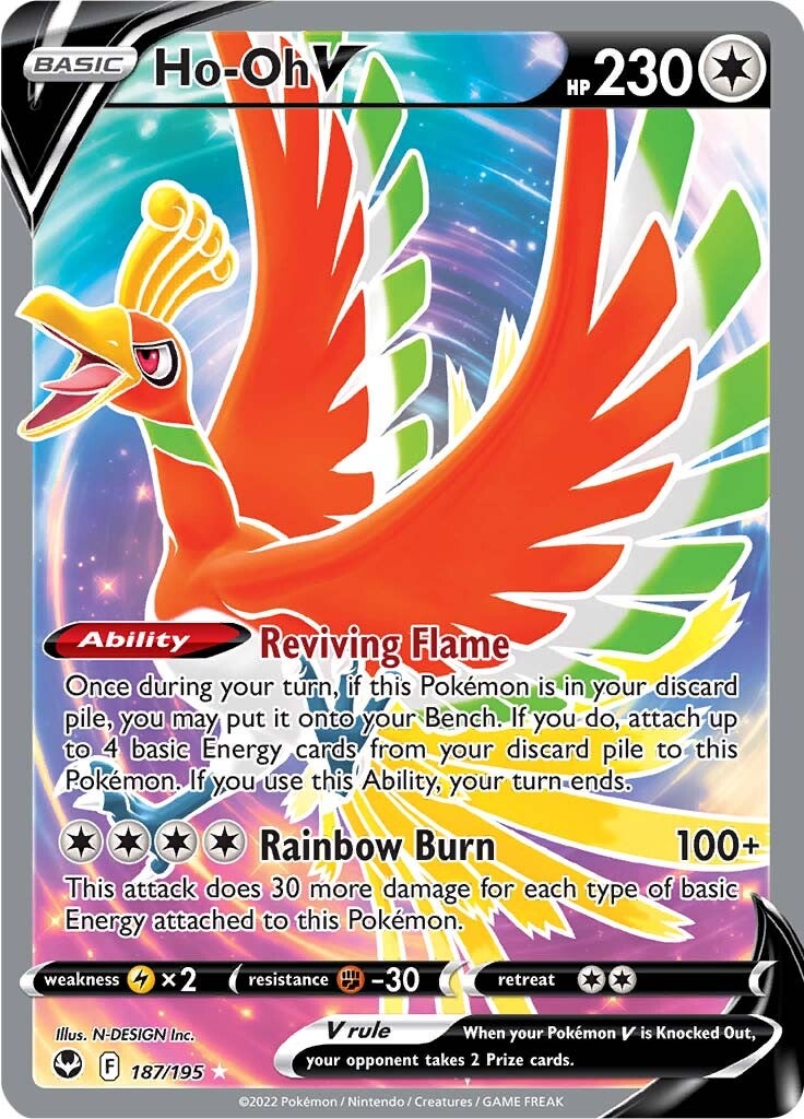 Ho-oh V (187/195) [Sword & Shield: Silver Tempest] | Nerdhalla Games