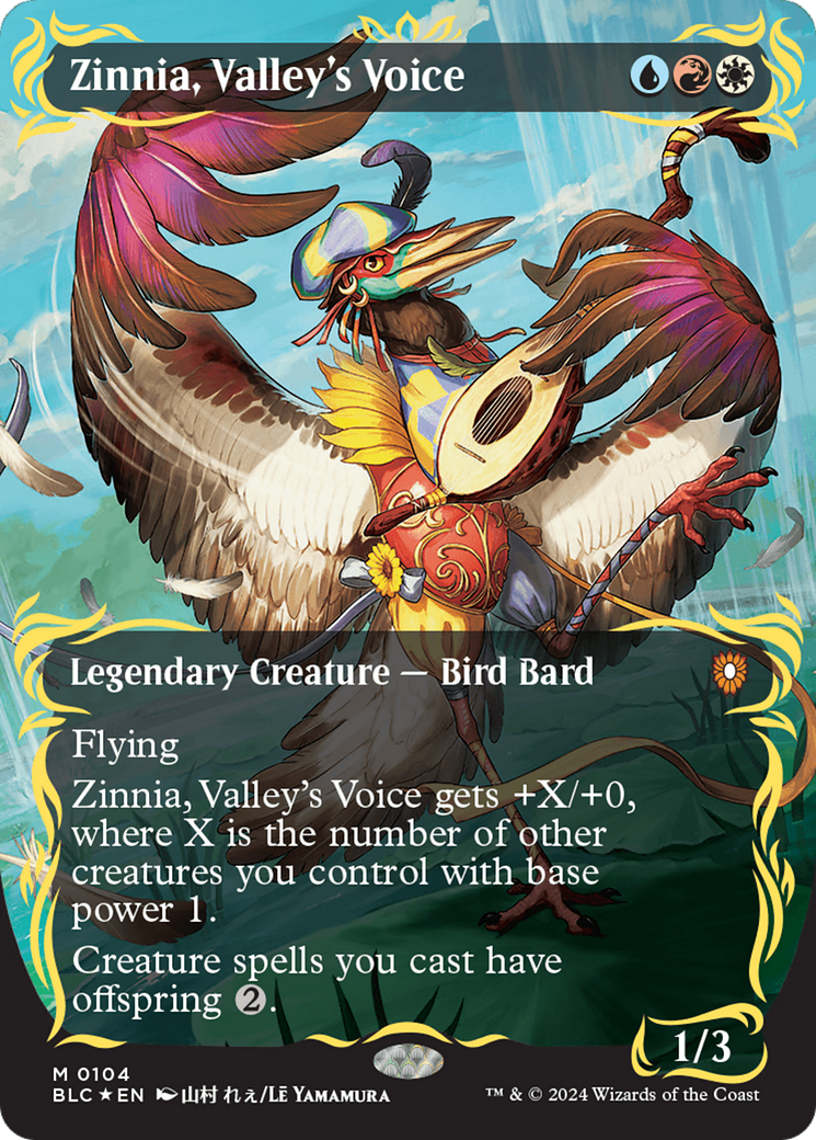 Zinnia, Valley's Voice (Borderless) (Raised Foil) [Bloomburrow Commander] | Nerdhalla Games