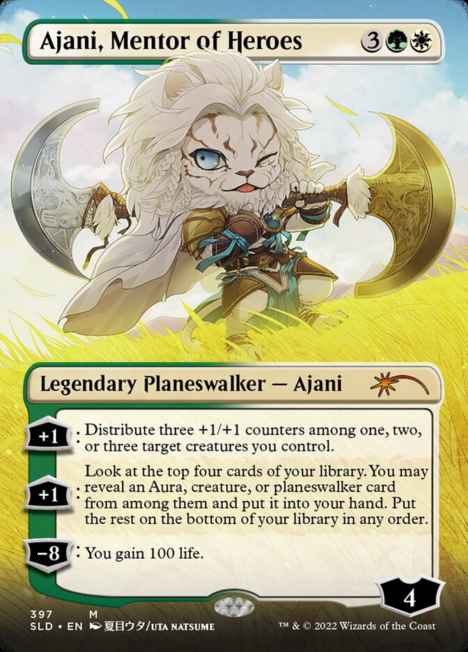 Ajani, Mentor of Heroes (Borderless) [Secret Lair Drop Series] | Nerdhalla Games