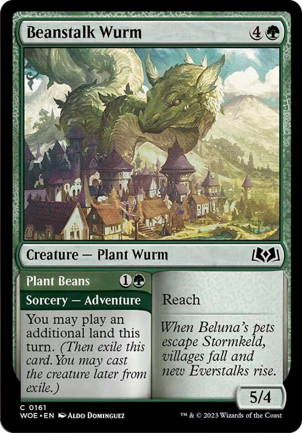 Beanstalk Wurm // Plant Beans [Wilds of Eldraine] | Nerdhalla Games