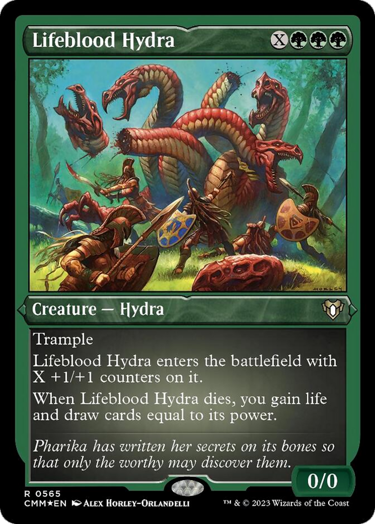 Lifeblood Hydra (Foil Etched) [Commander Masters] | Nerdhalla Games