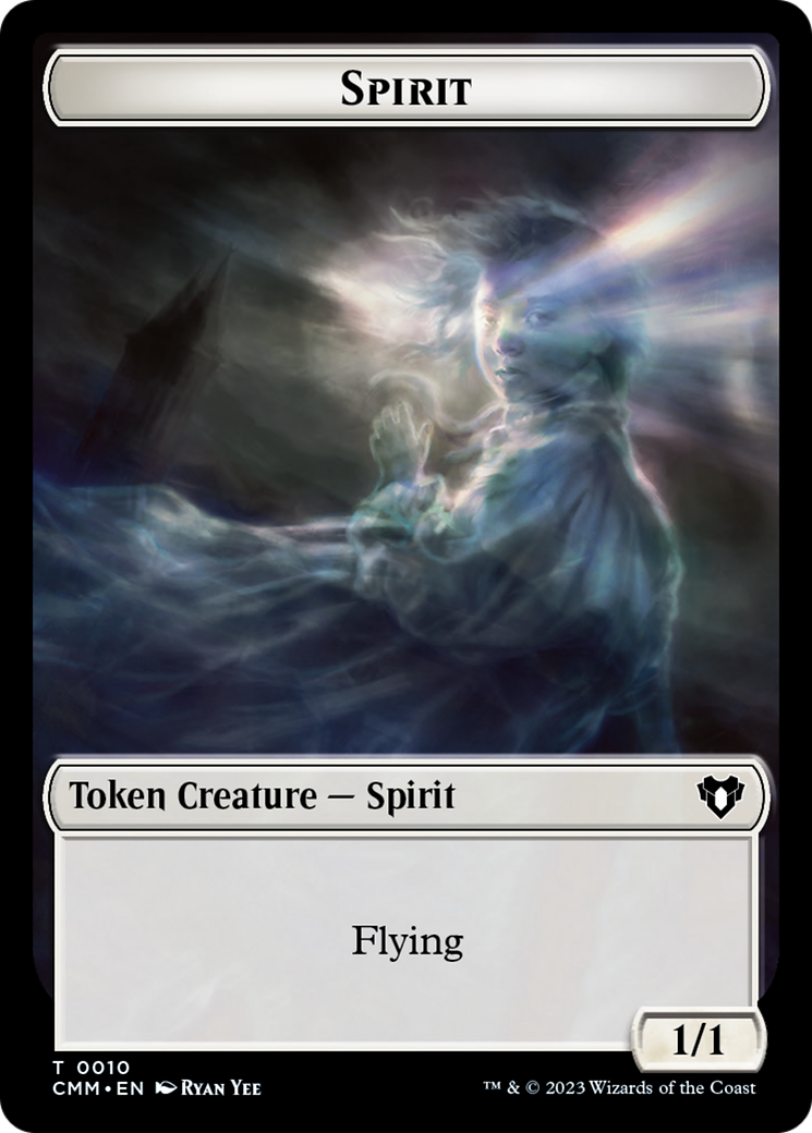 Spirit (0010) // Construct (0041) Double-Sided Token [Commander Masters Tokens] | Nerdhalla Games