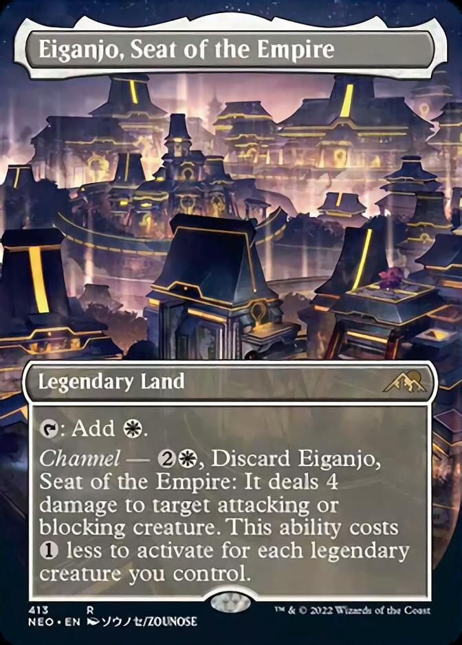 Eiganjo, Seat of the Empire (Borderless Alternate Art) [Kamigawa: Neon Dynasty] | Nerdhalla Games