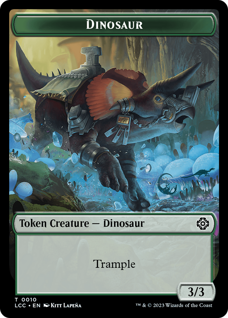 Elephant // Dinosaur (0010) Double-Sided Token [The Lost Caverns of Ixalan Commander Tokens] | Nerdhalla Games