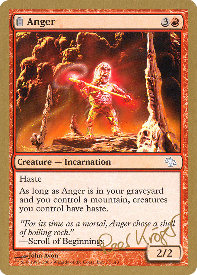 Anger (Peer Kroger) [World Championship Decks 2003] | Nerdhalla Games