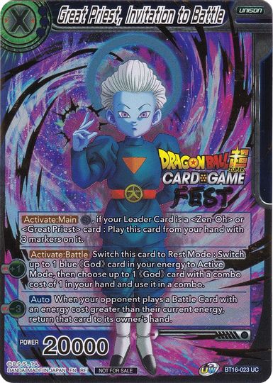 Great Priest, Invitation to Battle (Card Game Fest 2022) (BT16-023) [Tournament Promotion Cards] | Nerdhalla Games