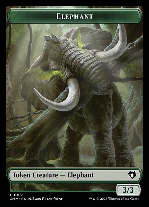 Clue // Elephant Double-Sided Token [Commander Masters Tokens] | Nerdhalla Games