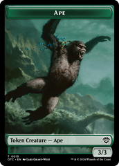 Ape // Shark Double-Sided Token [Outlaws of Thunder Junction Commander Tokens] | Nerdhalla Games