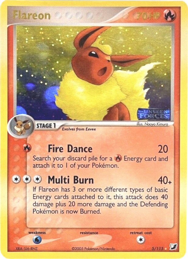 Flareon (5/115) (Stamped) [EX: Unseen Forces] | Nerdhalla Games