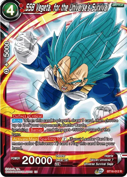 SSB Vegeta, for the Universe's Survival (BT16-012) [Realm of the Gods] | Nerdhalla Games