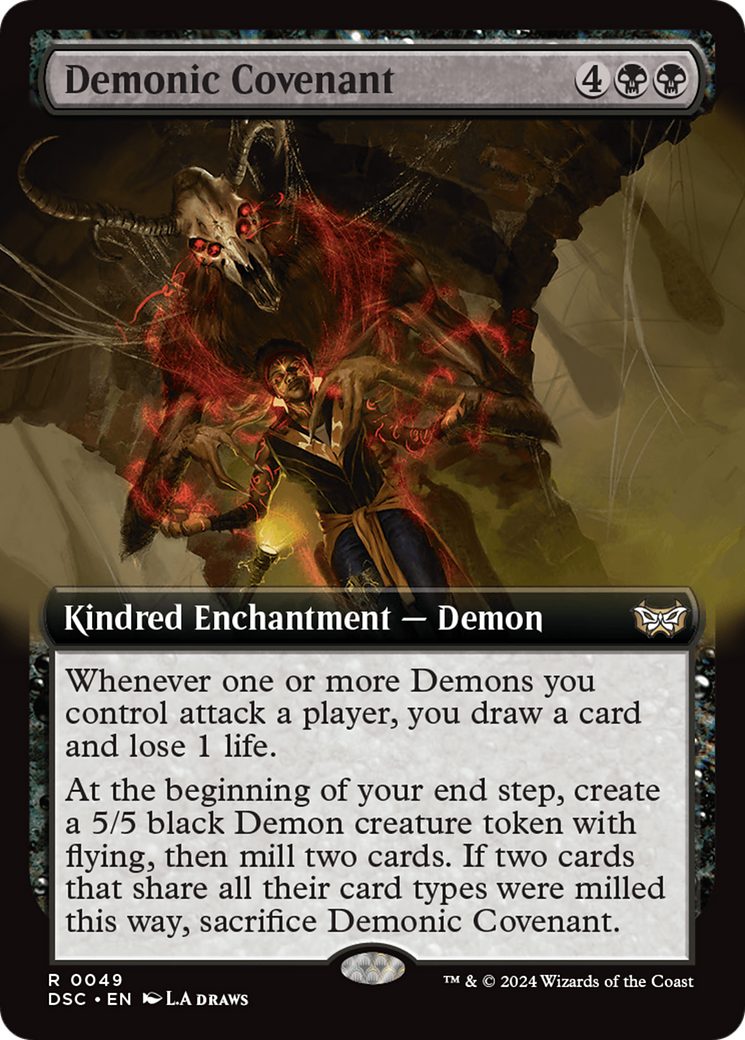 Demonic Covenant (Extended Art) [Duskmourn: House of Horror Commander] | Nerdhalla Games