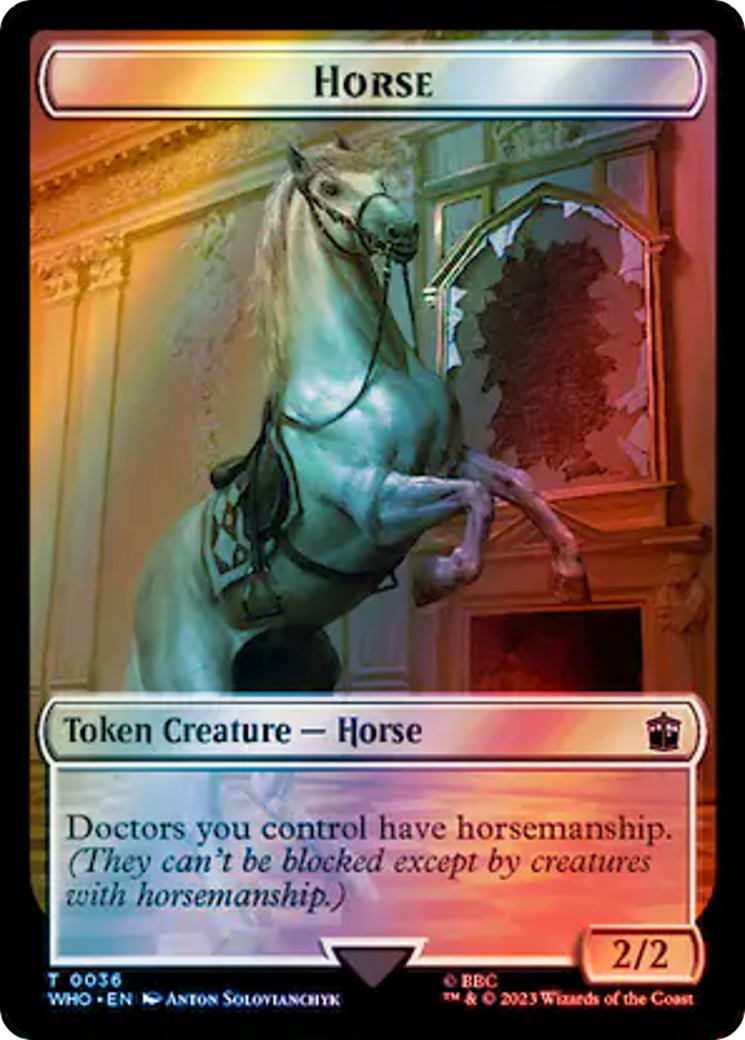 Horse // Food (0057) Double-Sided Token (Surge Foil) [Doctor Who Tokens] | Nerdhalla Games