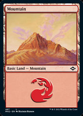 Mountain (487) (Foil Etched) [Modern Horizons 2] | Nerdhalla Games