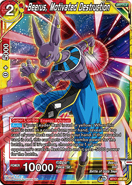 Beerus, Motivated Destruction (BT17-134) [Ultimate Squad] | Nerdhalla Games