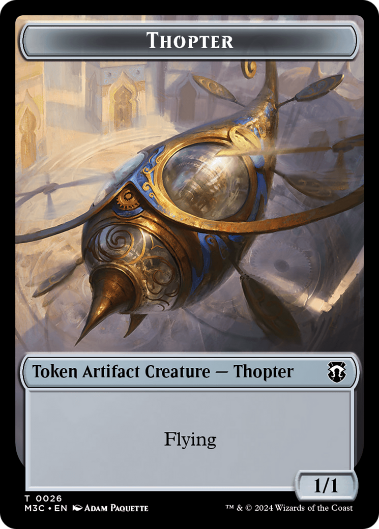 Aetherborn (Ripple Foil) // Thopter Double-Sided Token [Modern Horizons 3 Commander Tokens] | Nerdhalla Games