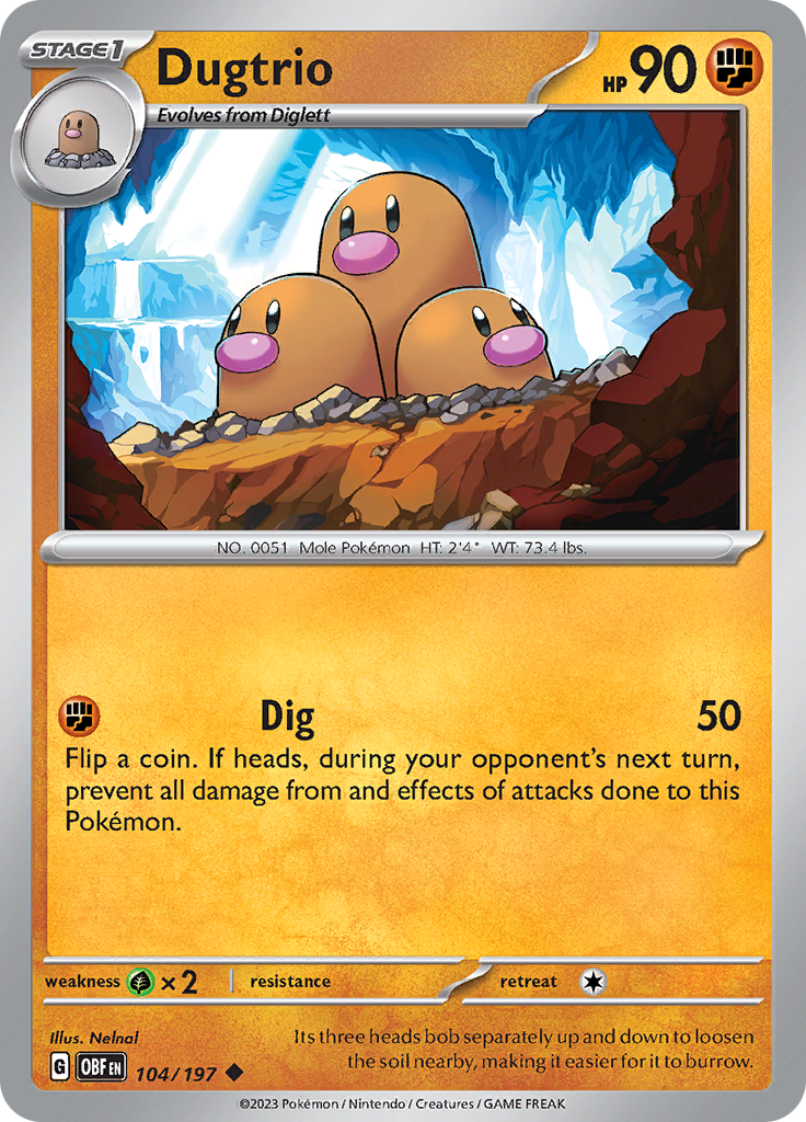 Dugtrio (104/197) [Scarlet & Violet: Obsidian Flames] | Nerdhalla Games