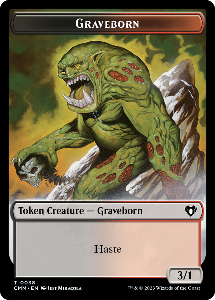 Spirit (0010) // Graveborn Double-Sided Token [Commander Masters Tokens] | Nerdhalla Games