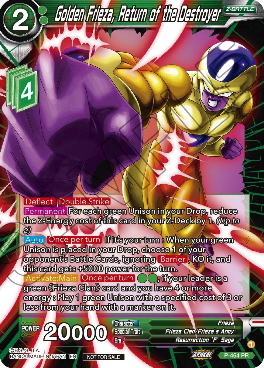 Golden Frieza, Return of the Destroyer (Z03 Dash Pack) (P-464) [Promotion Cards] | Nerdhalla Games