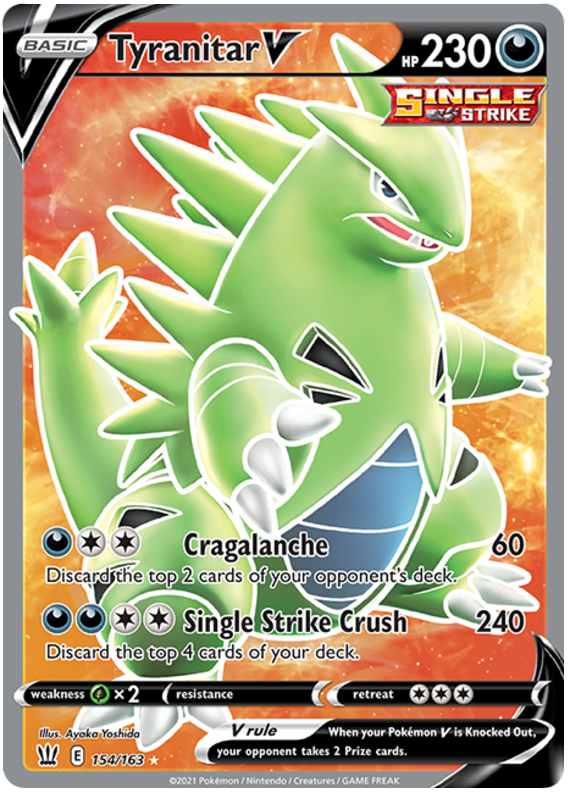 Tyranitar V (154/163) [Sword & Shield: Battle Styles] | Nerdhalla Games