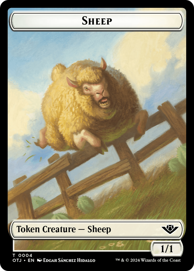 Sheep // Plot Double-Sided Token [Outlaws of Thunder Junction Tokens] | Nerdhalla Games