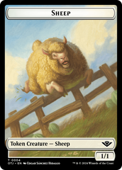 Treasure // Sheep Double-Sided Token [Outlaws of Thunder Junction Tokens] | Nerdhalla Games