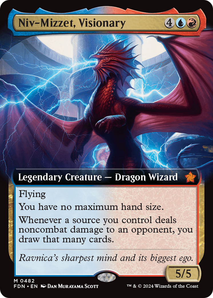 Niv-Mizzet, Visionary (Extended Art) [Foundations] | Nerdhalla Games