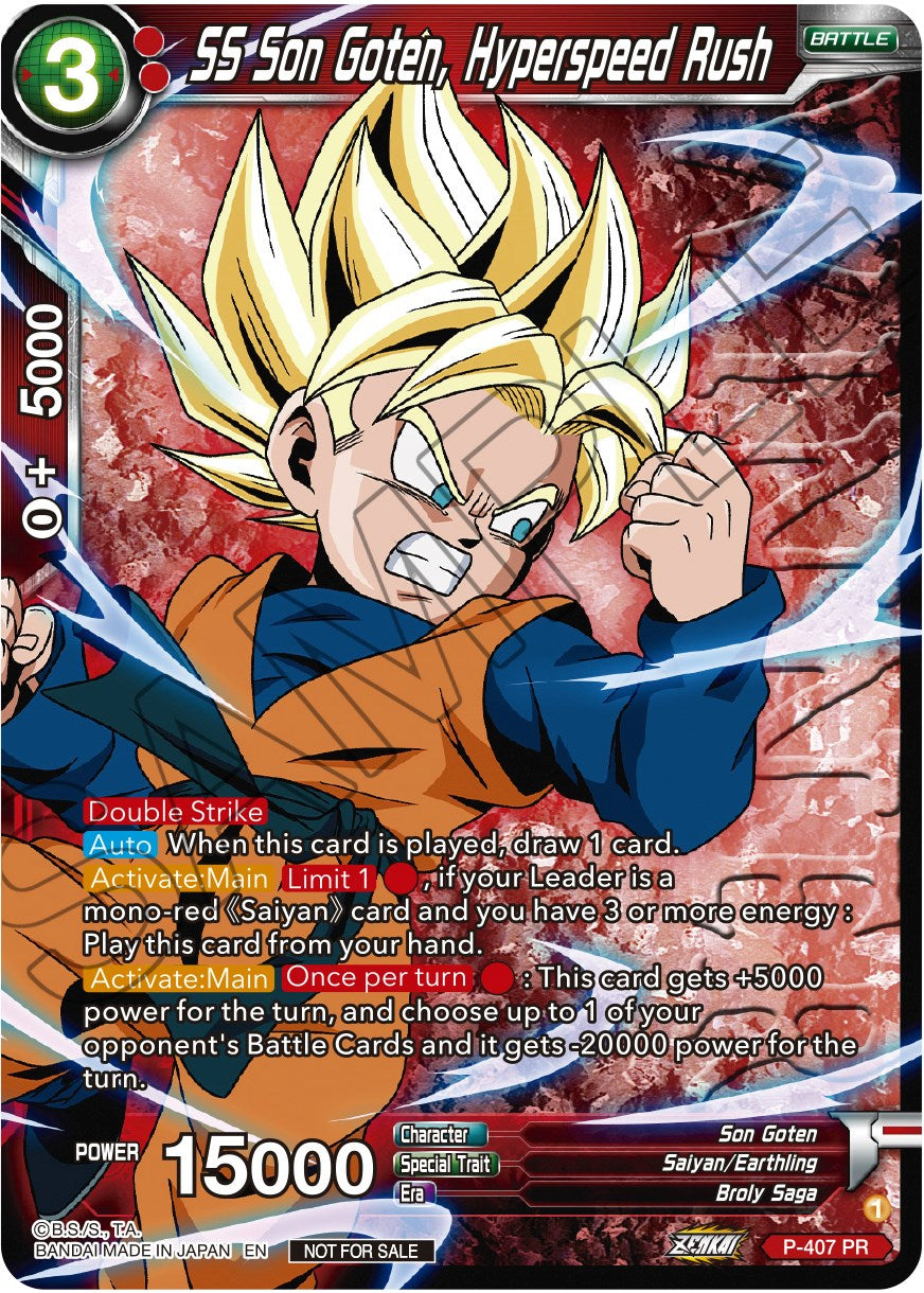 SS Son Goten, Hyperspeed Rush (Zenkai Series Tournament Pack Vol.1 Winner) (P-407) [Tournament Promotion Cards] | Nerdhalla Games