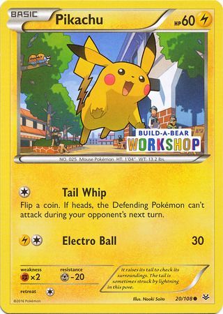 Pikachu (20/108) (Build A Bear Workshop Exclusive) [Miscellaneous Cards] | Nerdhalla Games