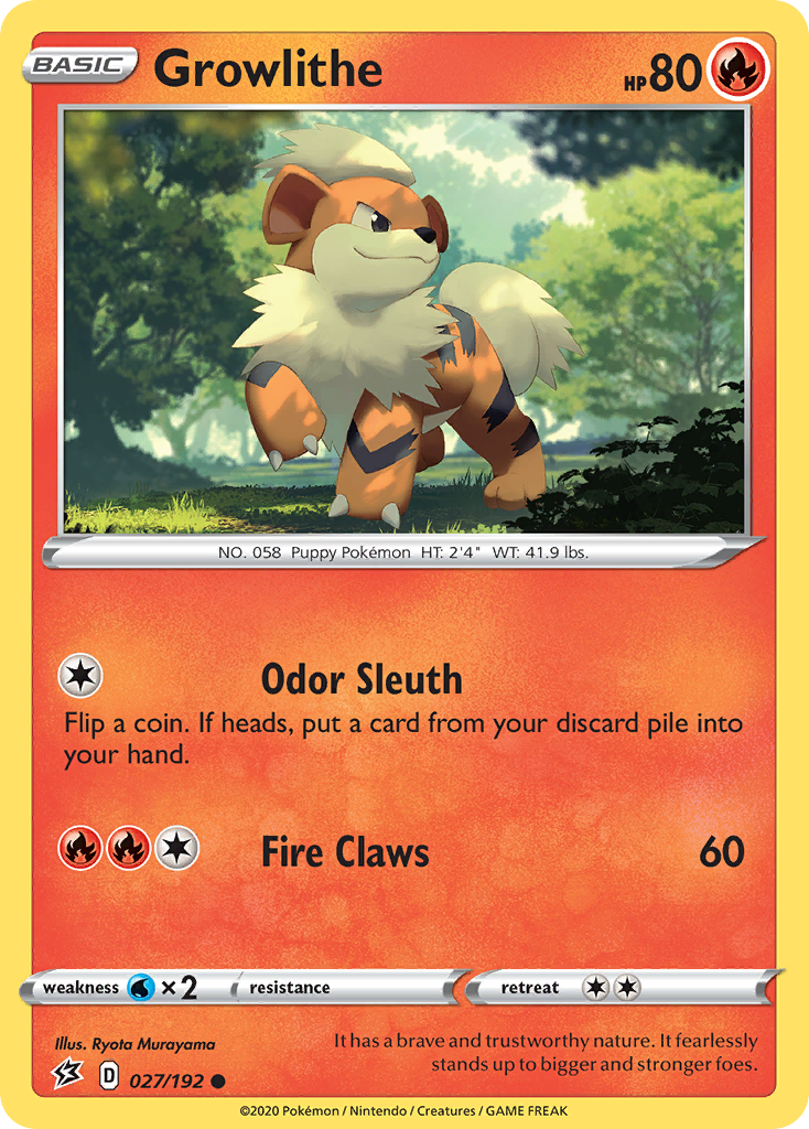 Growlithe (027/192) [Sword & Shield: Rebel Clash] | Nerdhalla Games