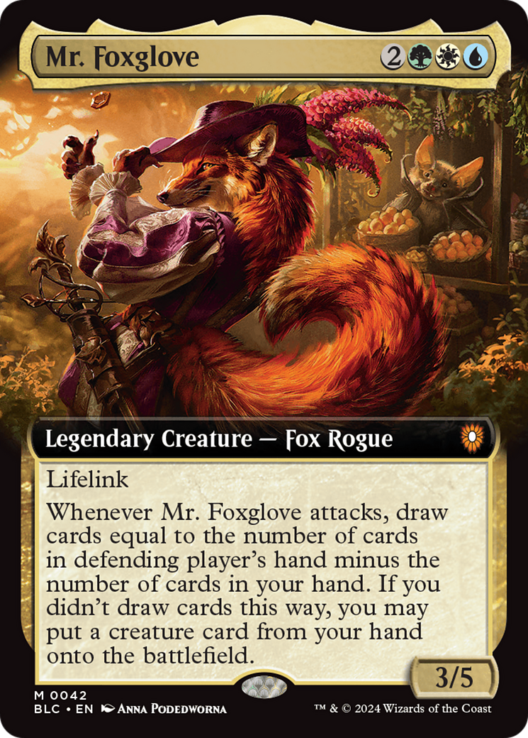 Mr. Foxglove (Extended Art) [Bloomburrow Commander] | Nerdhalla Games