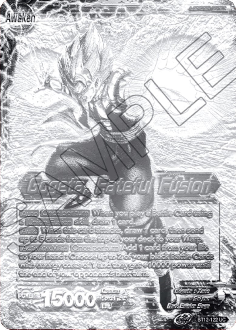 Son Goku & Vegeta // Gogeta, Fateful Fusion (2021 Championship Top 16) (Metal Silver Foil) (BT12-122) [Tournament Promotion Cards] | Nerdhalla Games