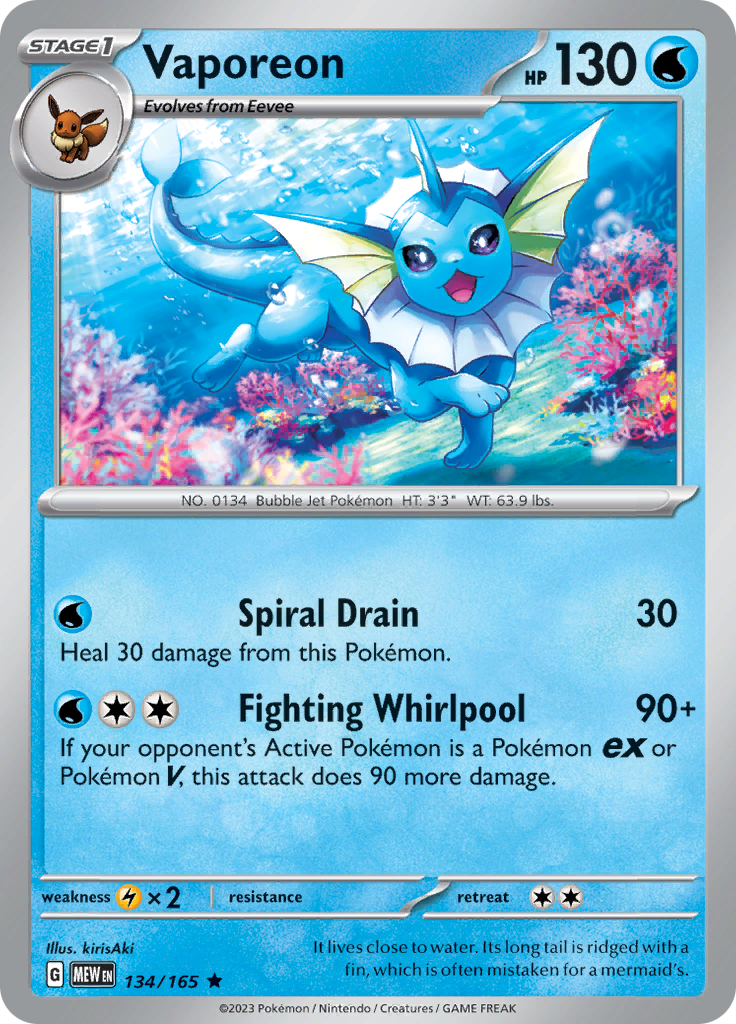 Vaporeon (134/165) [Scarlet & Violet: 151] | Nerdhalla Games