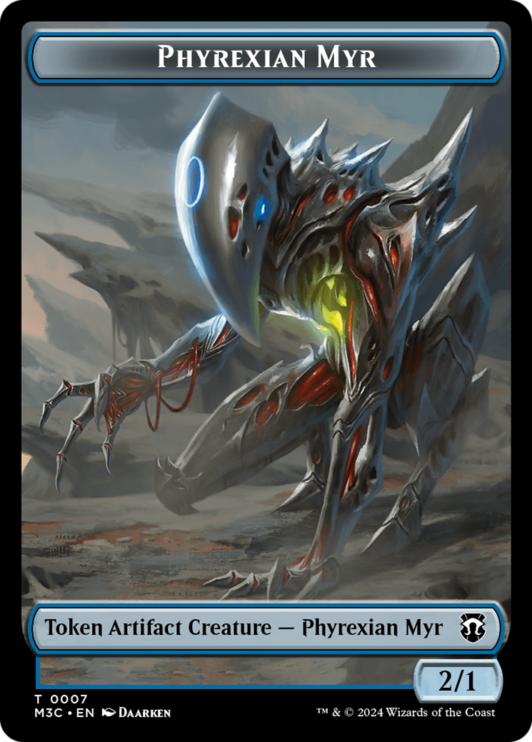 Phyrexian Myr (Ripple Foil) // Servo Double-Sided Token [Modern Horizons 3 Commander Tokens] | Nerdhalla Games