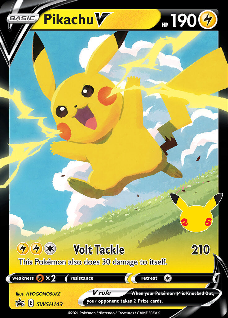 Pikachu V (SWSH143) (Celebrations) [Sword & Shield: Black Star Promos] | Nerdhalla Games