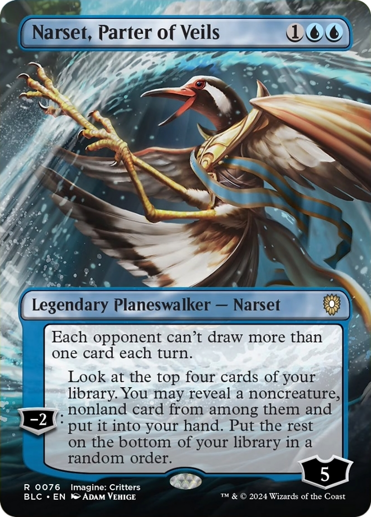 Narset, Parter of Veils (Borderless) [Bloomburrow Commander] | Nerdhalla Games