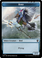 Bird (011) // Fish Double-Sided Token [Bloomburrow Commander Tokens] | Nerdhalla Games