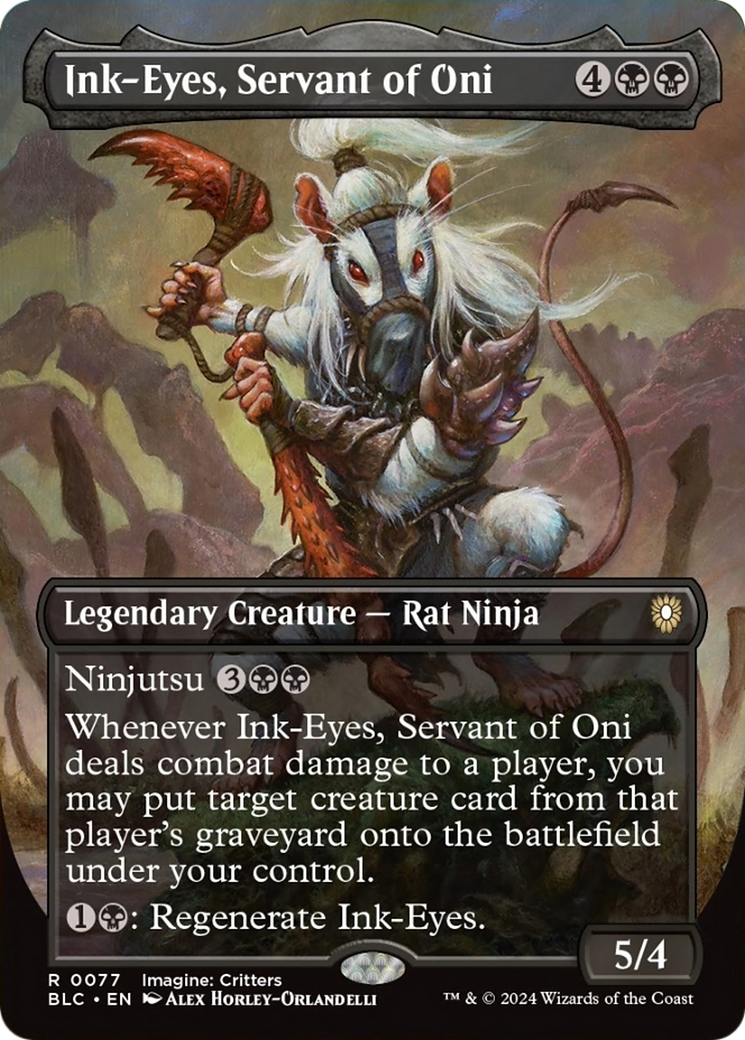 Ink-Eyes, Servant of Oni (Borderless) [Bloomburrow Commander] | Nerdhalla Games