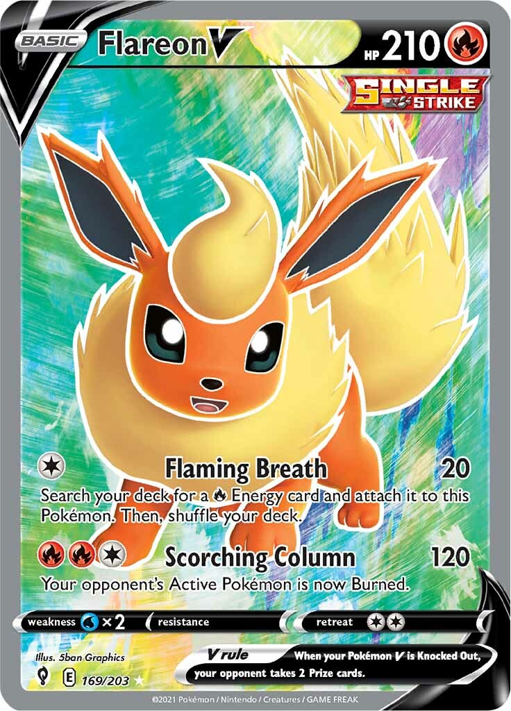 Flareon V (169/203) [Sword & Shield: Evolving Skies] | Nerdhalla Games