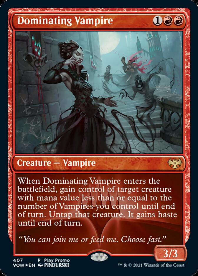 Dominating Vampire (Play Promo) [Innistrad: Crimson Vow Promos] | Nerdhalla Games