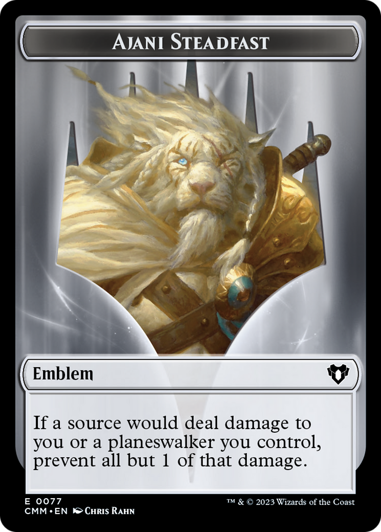 Ajani Steadfast Emblem // Wizard Double-Sided Token [Commander Masters Tokens] | Nerdhalla Games