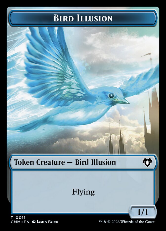 Treasure // Bird Illusion Double-Sided Token [Commander Masters Tokens] | Nerdhalla Games