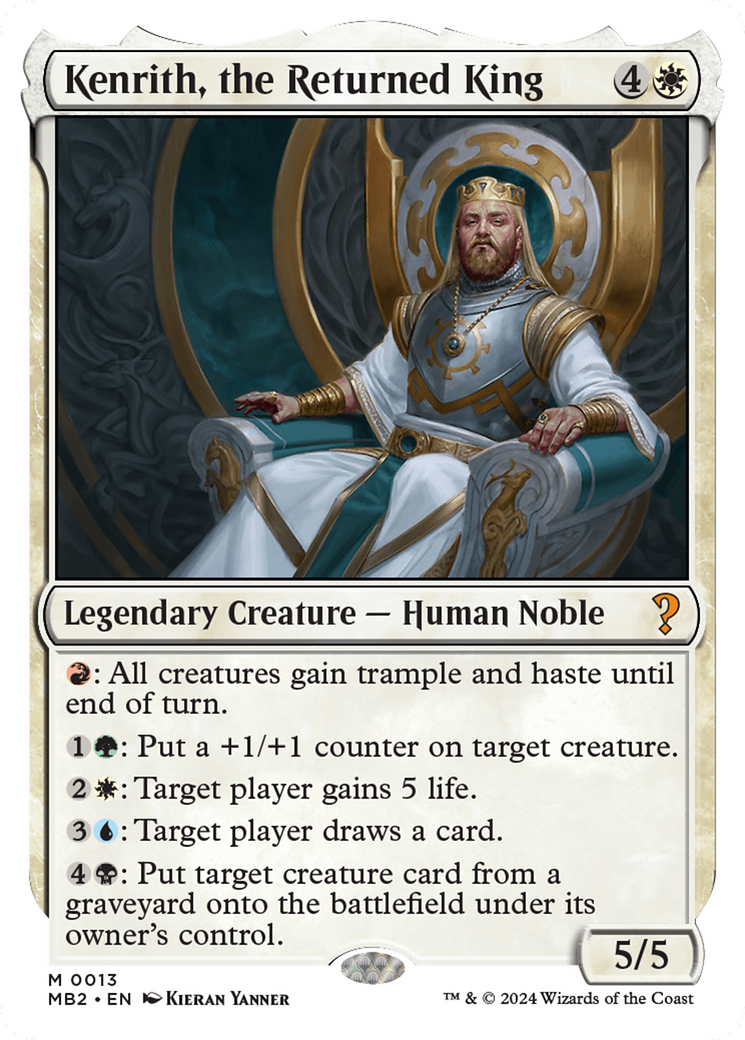 Kenrith, the Returned King (White Border) [Mystery Booster 2] | Nerdhalla Games