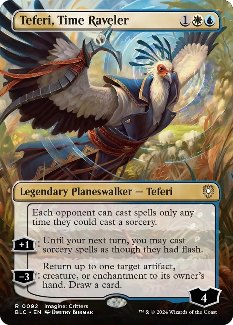 Teferi, Time Raveler (Borderless) [Bloomburrow Commander] | Nerdhalla Games