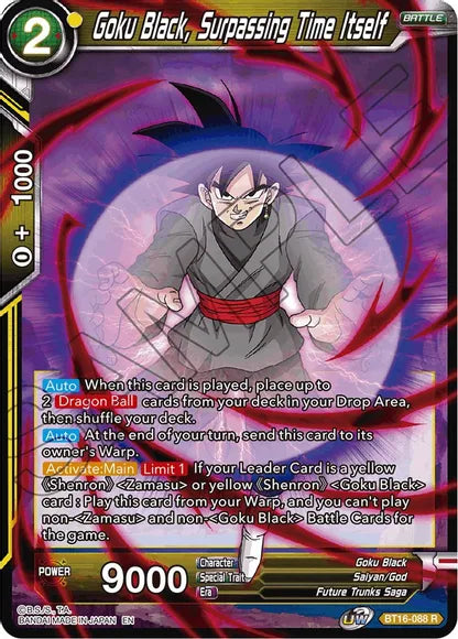 Goku Black, Surpassing Time itself (BT16-088) [Realm of the Gods] | Nerdhalla Games