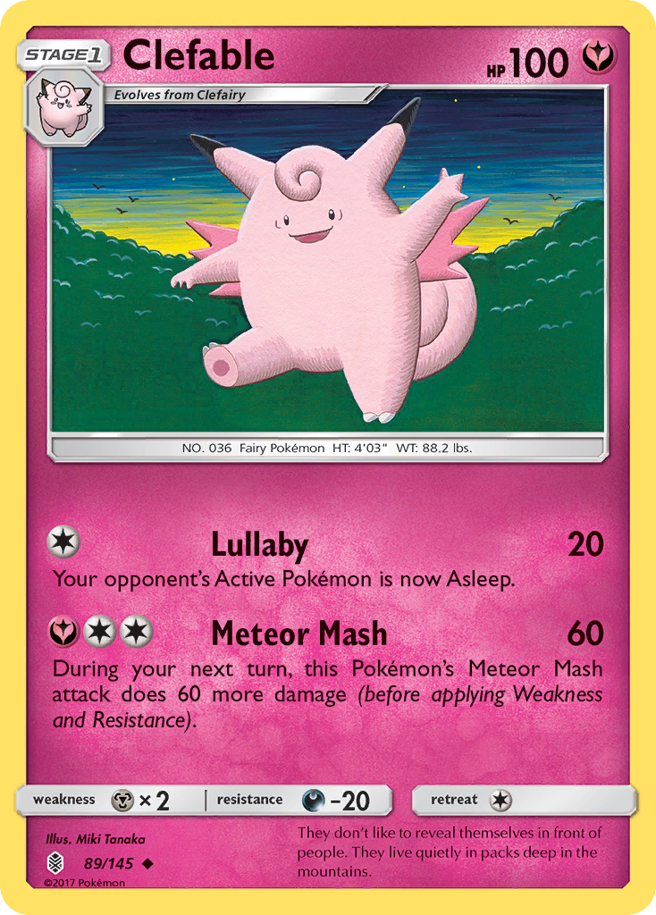 Clefable (89/145) [Sun & Moon: Guardians Rising] | Nerdhalla Games