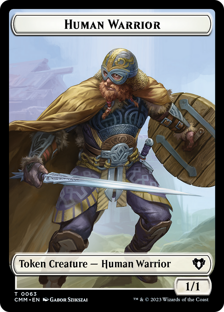 Human Warrior // Zombie Army Double-Sided Token [Commander Masters Tokens] | Nerdhalla Games